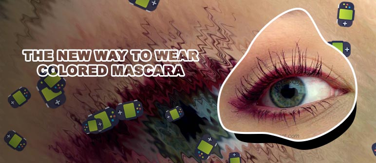 Green eyes burgundy mascara